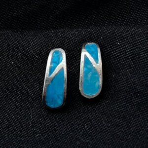 Sterling Silver Turqouise Inlay Earrings